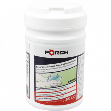 2.1 PROTECTIE PERSONALA - Servetele umede, Forch Derma Wipes, pentru curatare universala, 50 bucati, dimensiune 27× 26,6 cm