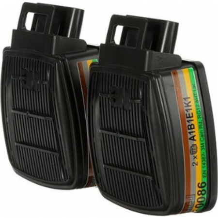 2.1 PROTECTIE PERSONALA - Set 2 filtre, 3M™ D8059, filtre vapori A1B1E1K1 Secure Click
