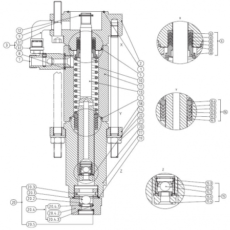 1. PISTOALE VOPSIT - Set reparatie, Binks 0114-014754, pentru pompa MP38/75 Use with HP 6/34 and HP 6/60 BINKS