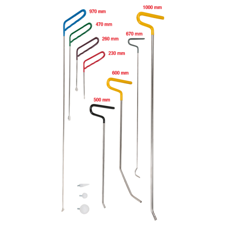 Indreptat fara vopsire - Set tije indreptat, KS Tools 140.2490 PDR pentru indreprat caroseria fara vopsire