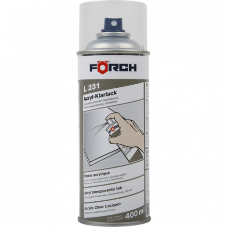 Lac auto Retus - Spray lac acrilic 1K, Forch L231, culoare transparent, cantitate 400 ml