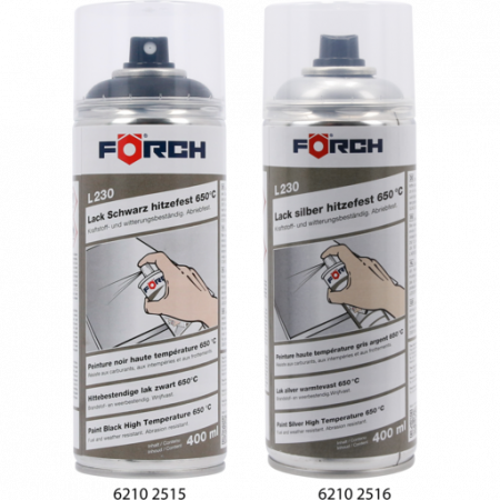 2. CONSUMABILE - Spray vopsea, Forch L230, termorezistenta, culoare argintiu / negru, cantitate 400 ml