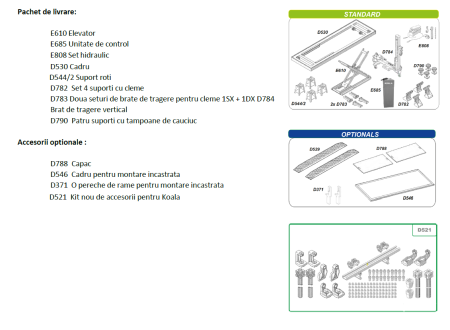 Stand redresat caroserii, Bellini Systems Koala, capacitate maximă 2500 kg [1]