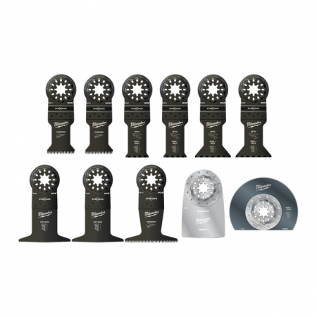 3. SCULE - Trusa panze, Milwaukee 48906090, pentru unelte multifunctionale, set 11 bucati