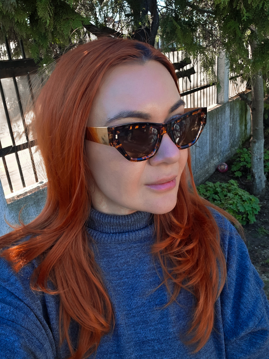 Ochelari de soare tip Cat Eye print [2]