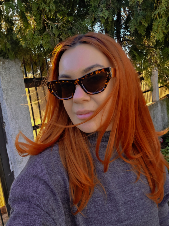 OUTLET - Ochelari de soare tip Cat Eye print