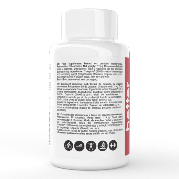 Creatină Creapure® 90 capsule – forță și masă musculară [5]