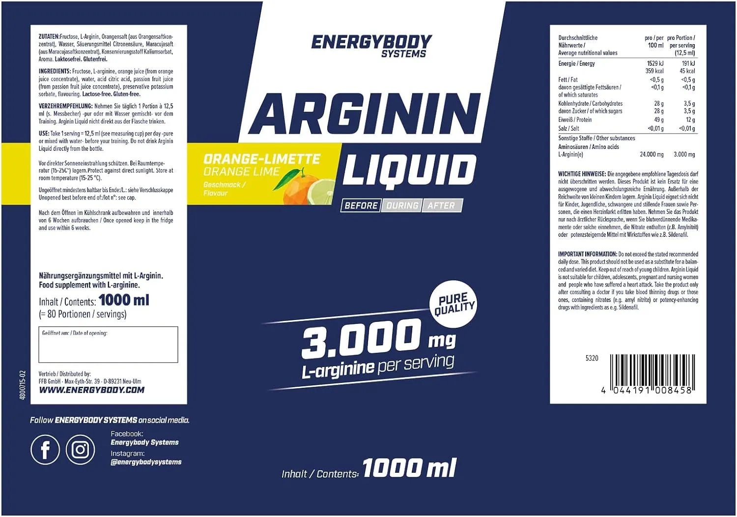 Premium L-Arginine Lichida 1L [2]