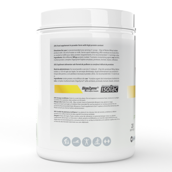 Whey Better Isolate 500 g - fără aromă - sursă grass fed [2]
