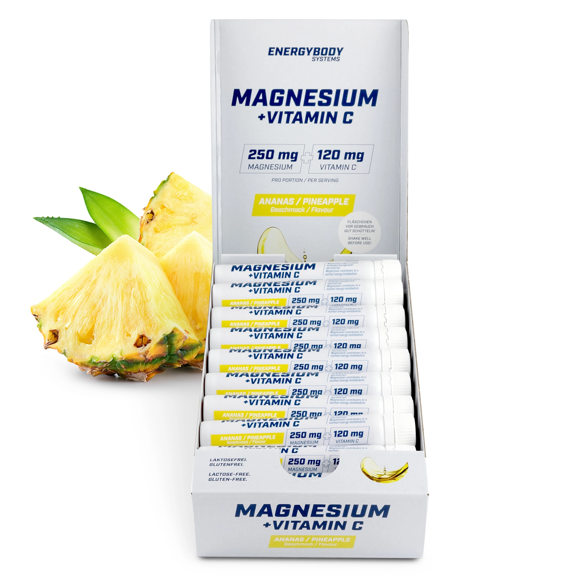 RECUPERARE MUSCULARĂ - PREMIUM MAGNEZIU + VITAMINA C monodoze 20 X 25 ML - ananas