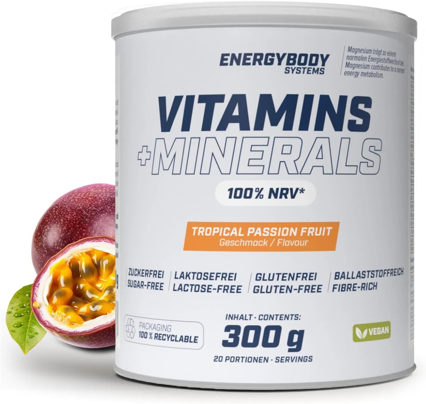 ENERGYBODY SYSTEMS - Vitamine și Minerale 300g - tropical passion fruit