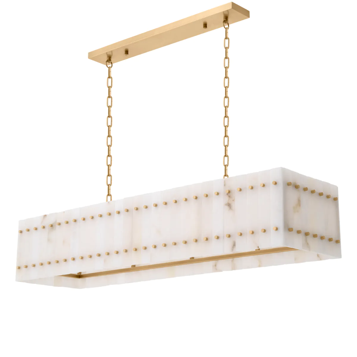 117008 Chandelier Ruby rectangular Antique brass finish | alabasters [3]