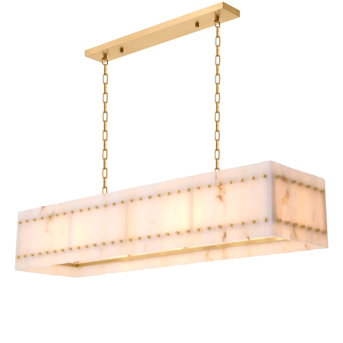 117008 Chandelier Ruby rectangular Antique brass finish | alabasters [4]