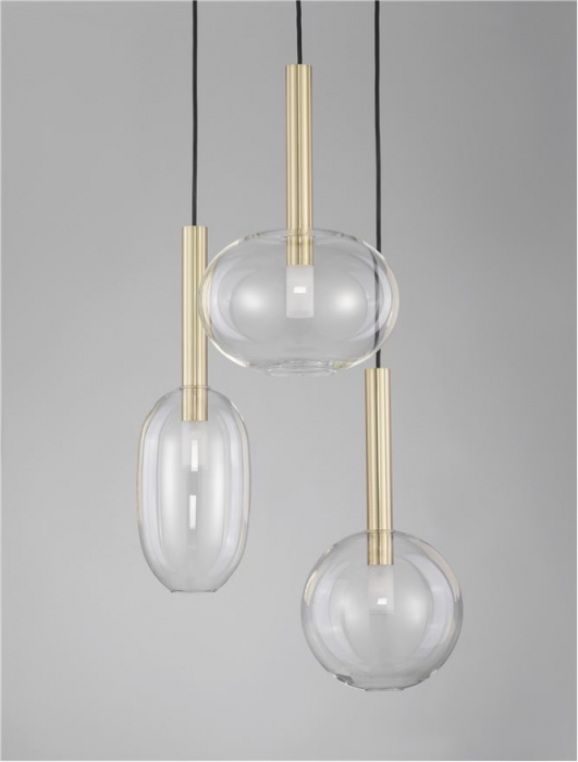 Amelia R3 suspensie moderna Sandy Gold & Clear Glass - 9028834 [4]