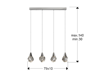 Suspensie moderna Aquaria 4L 157148 - finisaj crom - Schuller [5]