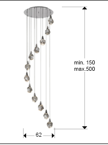 Suspensie moderna Aquaria 12L 157308 - finisaj crom - Schuller [5]