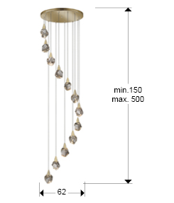 Suspensie moderna Aquaria 12L 157322 - finisaj matt gold - Schuller [4]