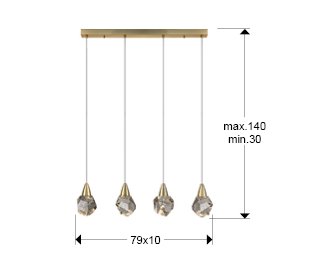 Suspensie moderna Aquaria 4L 157155 - finisaj matt gold - Schuller [3]