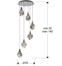 Suspensie moderna Aquaria 6L 157239 - finisaj crom - Schuller [5]