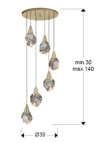 Suspensie moderna Aquaria 6L 157261 - finisaj matt gold - Schuller [2]