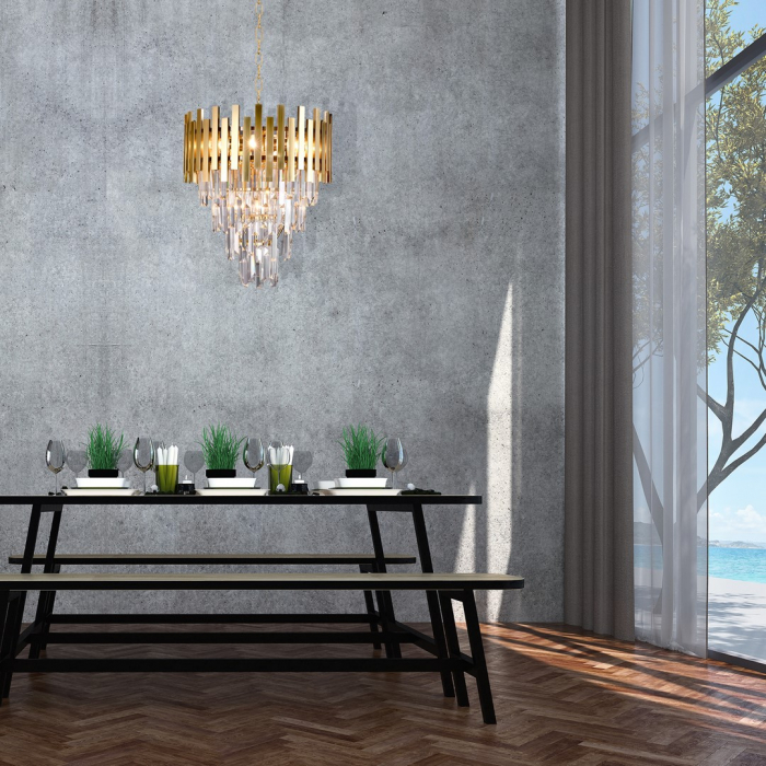 Candelabru modern cu cristale ASPEN2 SP9 diam 45 cm - Milagro [3]