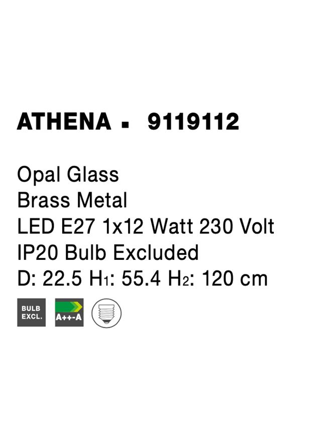 ATHENA suspensie SP1 - 9119112 - Opal Glass Brass Metal [6]