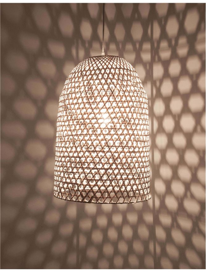 AURORA suspensie SP1 - 9586682 - White Bamboo White Fabric Wire & Base [6]