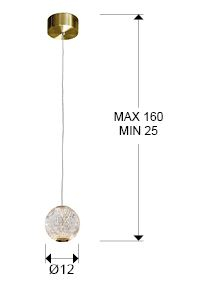 Suspensie moderna Austral 354004 ·AUSTRAL· LED LAMP 1L., Ø12, GOLDEN [4]