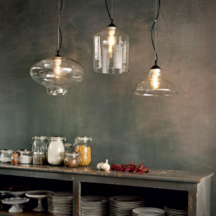 LUSTRA CLASICA SIMPLA BISTRO SP1 ROUND TRANSPARENT - IDEAL-LUX [2]