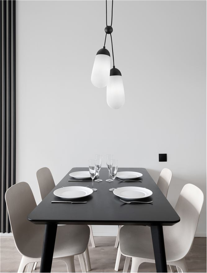 BLAKY suspensie SP2 - 9092825 - Matt Black Metal & Opal Glass [1]