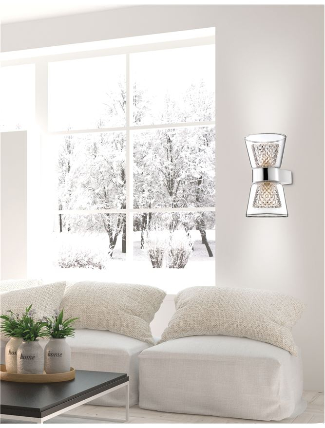 BOCCALE aplica AP2 - 1300301312 - Chrome Aluminium Clear Glass [1]