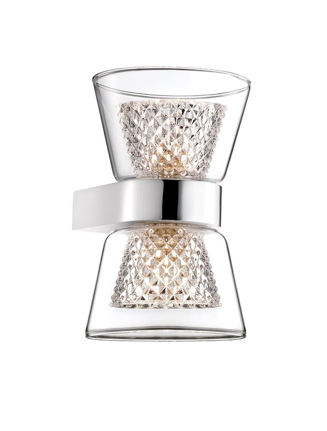 BOCCALE aplica AP2 - 1300301312 - Chrome Aluminium Clear Glass [3]