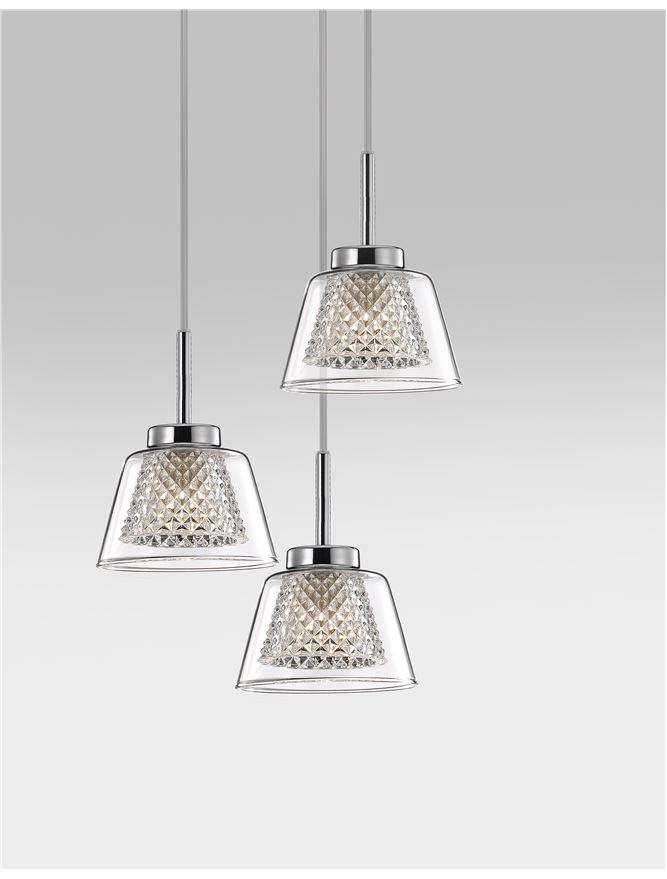 BOCCALE suspensie SP1 - 1300301301 - Chrome Aluminium Clear Glass [3]