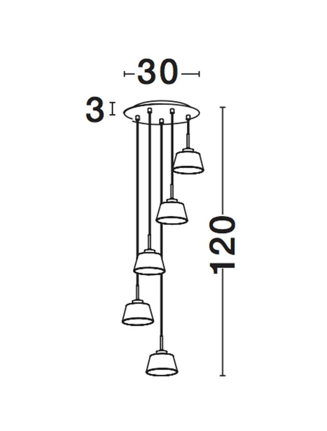 BOCCALE suspensie SP5 - 1300301305 - Chrome Aluminium Clear Glass [3]