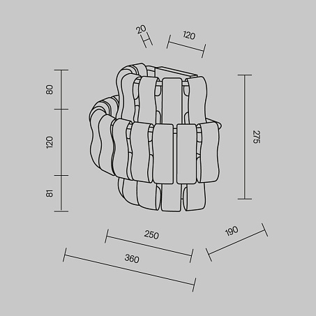 BOULDER Aplica perete Maytoni auriu mat E14 2 becuri MOD538WL-02MG [7]