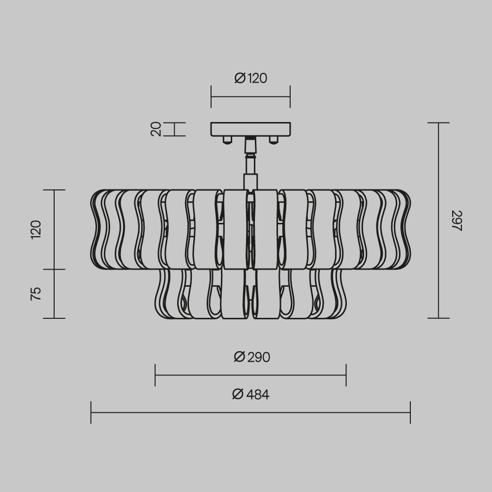 BOULDER Plafoniera Maytoni aurie E14 5 becuri MOD538CL-05MG [6]