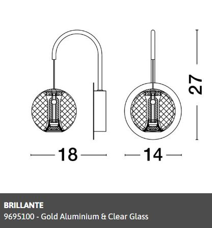 Aplica moderna Brillante 9695100 - Nova Luce [2]