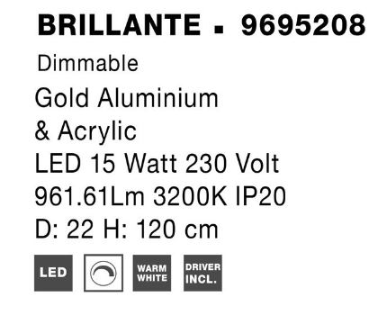 Suspensie moderna Brillante 3 brate - 9695208 - Nova Luce [4]