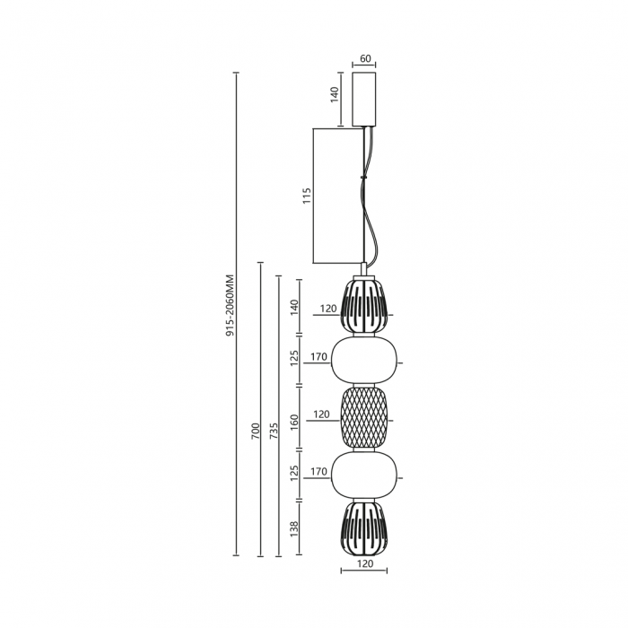 CARO SMOKED 40W LED - suspensie moderna ML0362 [5]