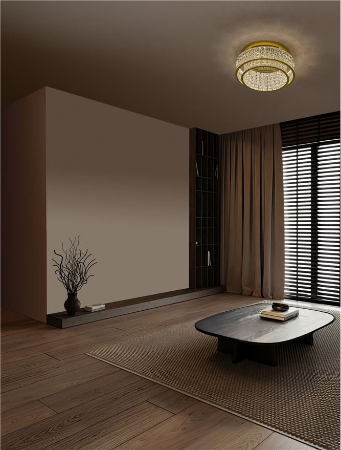 CELYSIA PL50 gold - plafoniera cristal- moderna [3]