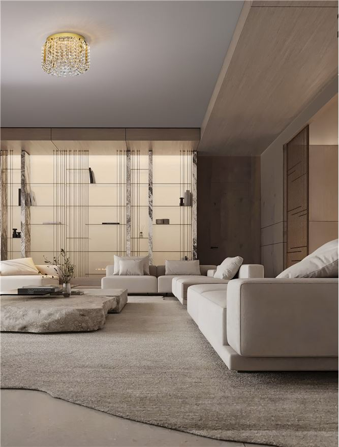 CELYSIA PL50 gold SLIM - plafoniera cristal- moderna [2]