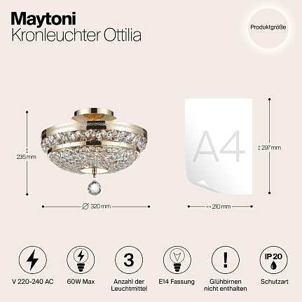 Chandelier DIA700-CL-03-G - Chandelier Ottilia diam 32 cm [4]