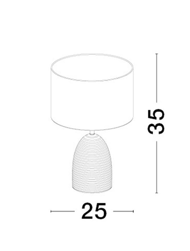 CHEMPO veioza - 9050166 - Grey Concrete & Metal White Fabric Shade [5]