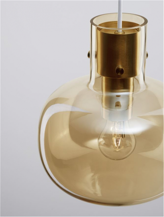 Cinzia Suspensie mica moderna -  9236650 - Champagne Glass & White Cord & Brass gold Metal [5]