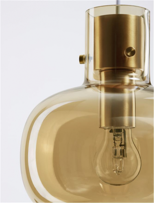 Cinzia Suspensie mica moderna -  9236650 - Champagne Glass & White Cord & Brass gold Metal [3]