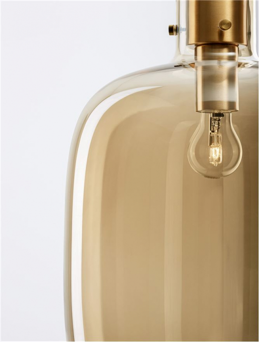 Cinzia Suspensie mare moderna -  9236640 - Champagne Glass & White Cord & Brass gold Metal [3]