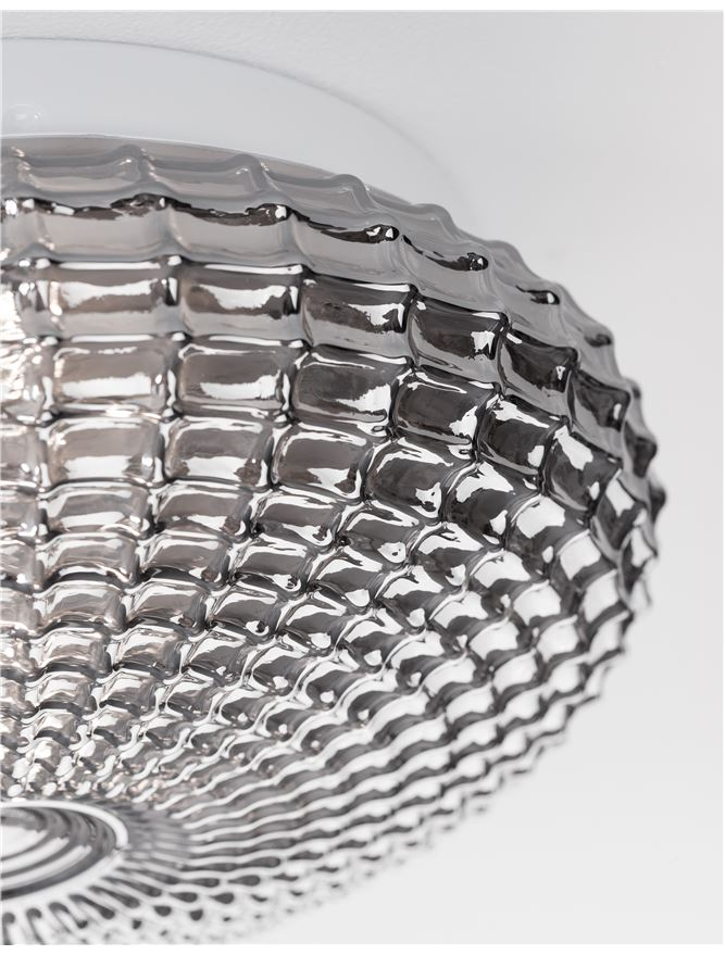 CLAM plafoniera - 9738254 - Smoke Chrome Glass White Metal [7]
