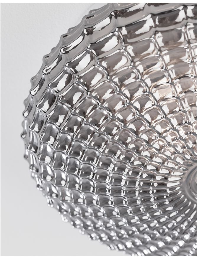 CLAM plafoniera - 9738254 - Smoke Chrome Glass White Metal [5]