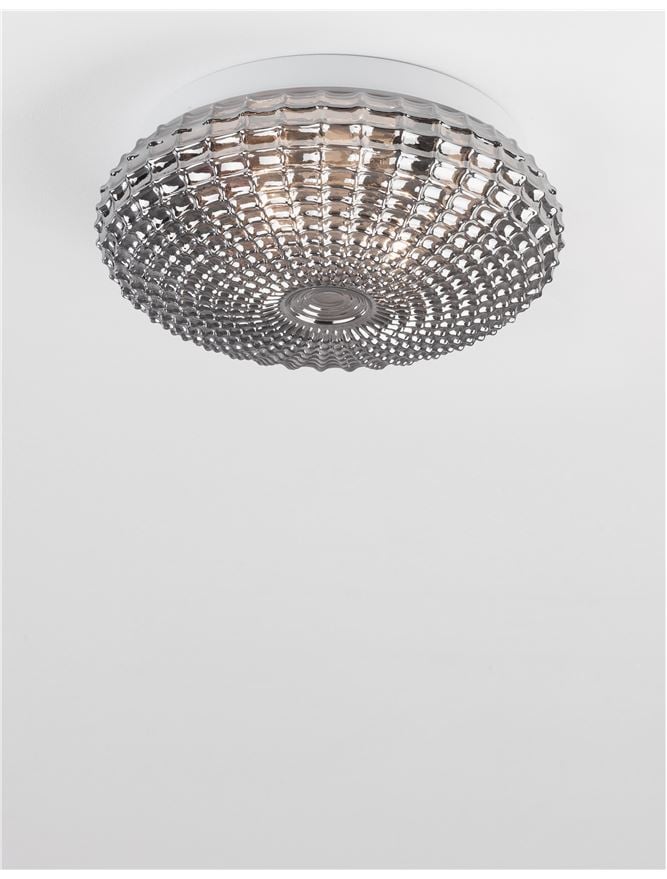 CLAM plafoniera - 9738254 - Smoke Chrome Glass White Metal [3]
