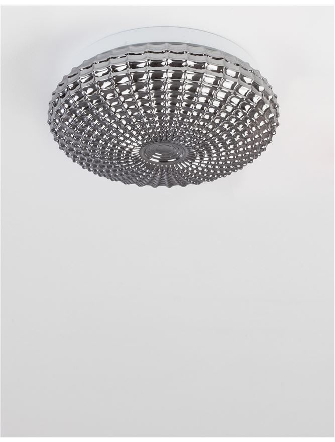 CLAM plafoniera - 9738254 - Smoke Chrome Glass White Metal [4]
